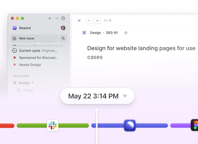 screenshot of Rewind AI